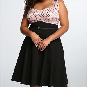 TORRID POLKA DOT SWING DRESS- No Belt